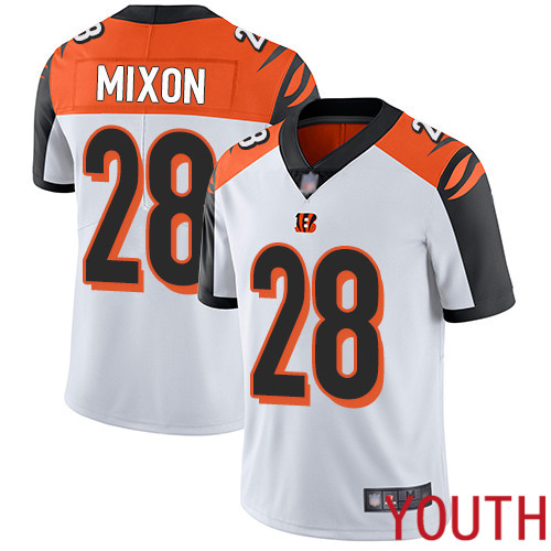 Cincinnati Bengals Limited White Youth Joe Mixon Road Jersey NFL Footballl #28 Vapor Untouchable->youth nfl jersey->Youth Jersey